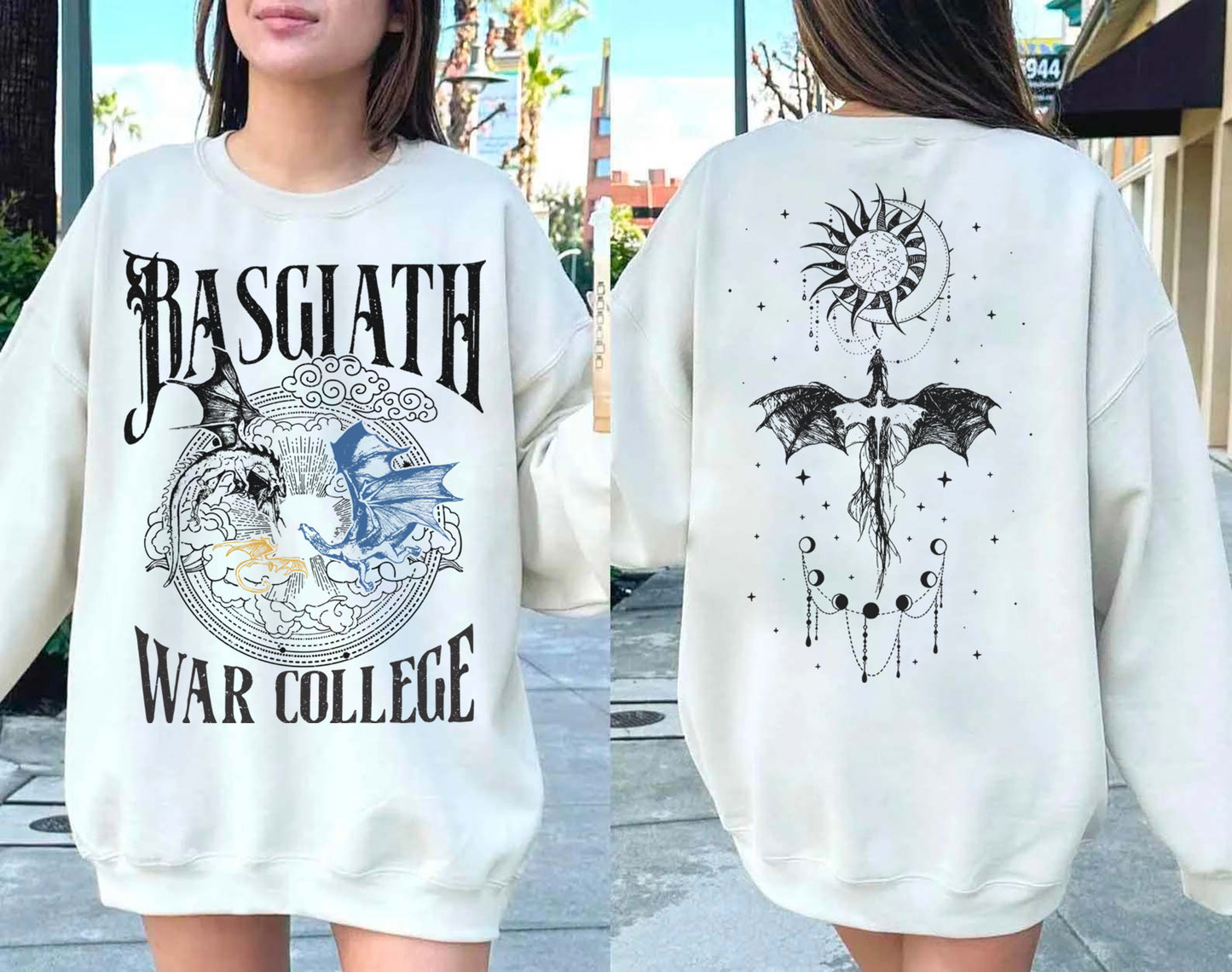 Fourth Wing Double-Sided Sweatshirt, Basgiath War College Shirt, Basgiath War College Gift, Fourth Wing Shirt, Bookish Dragon Rider Shirt
