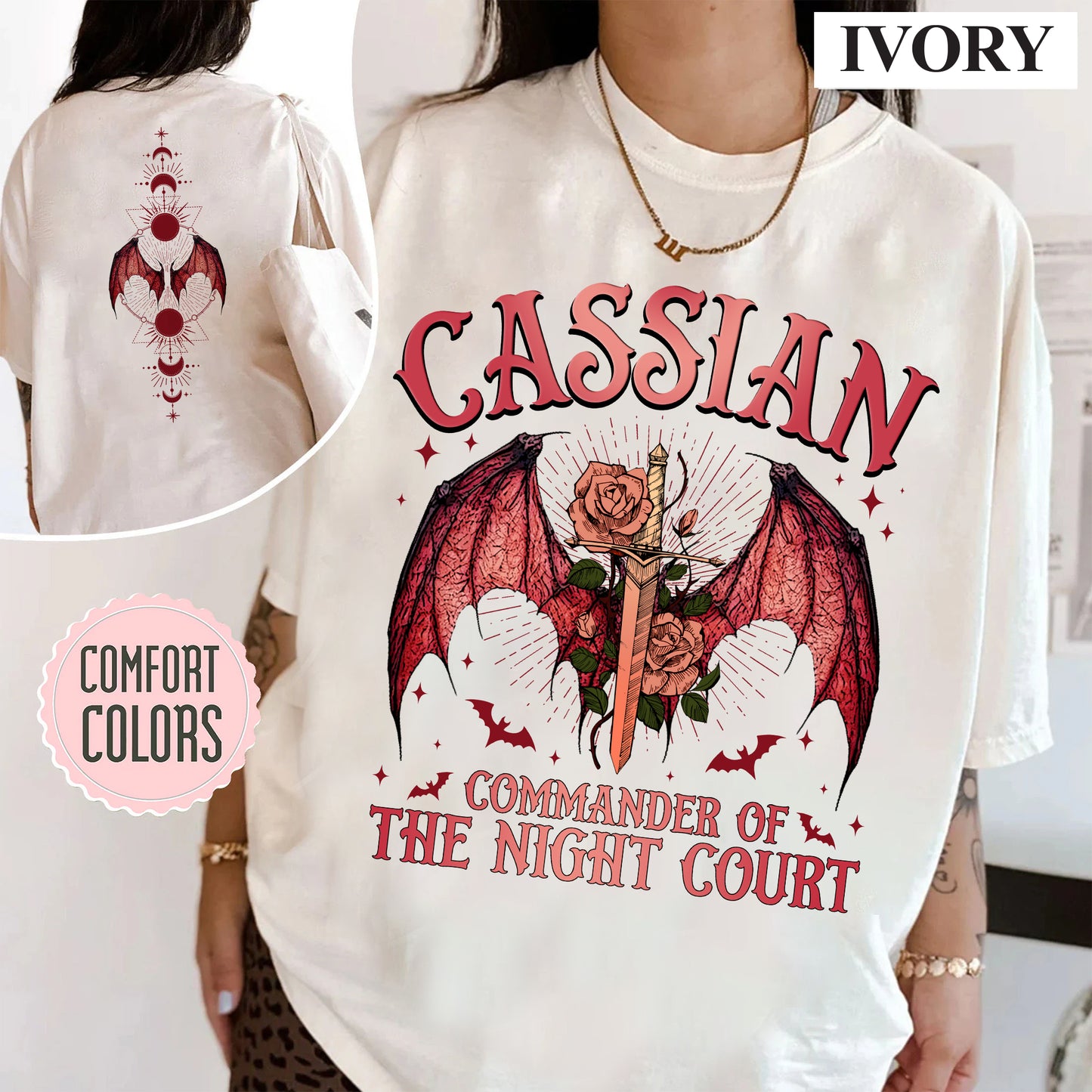 Acotar Shirt Cassian, Velaris City Of Starlight Acotar Two-sided Shirt, The Night Court Shirt, Court Of Dreams, Cassian, Booklover Shirt