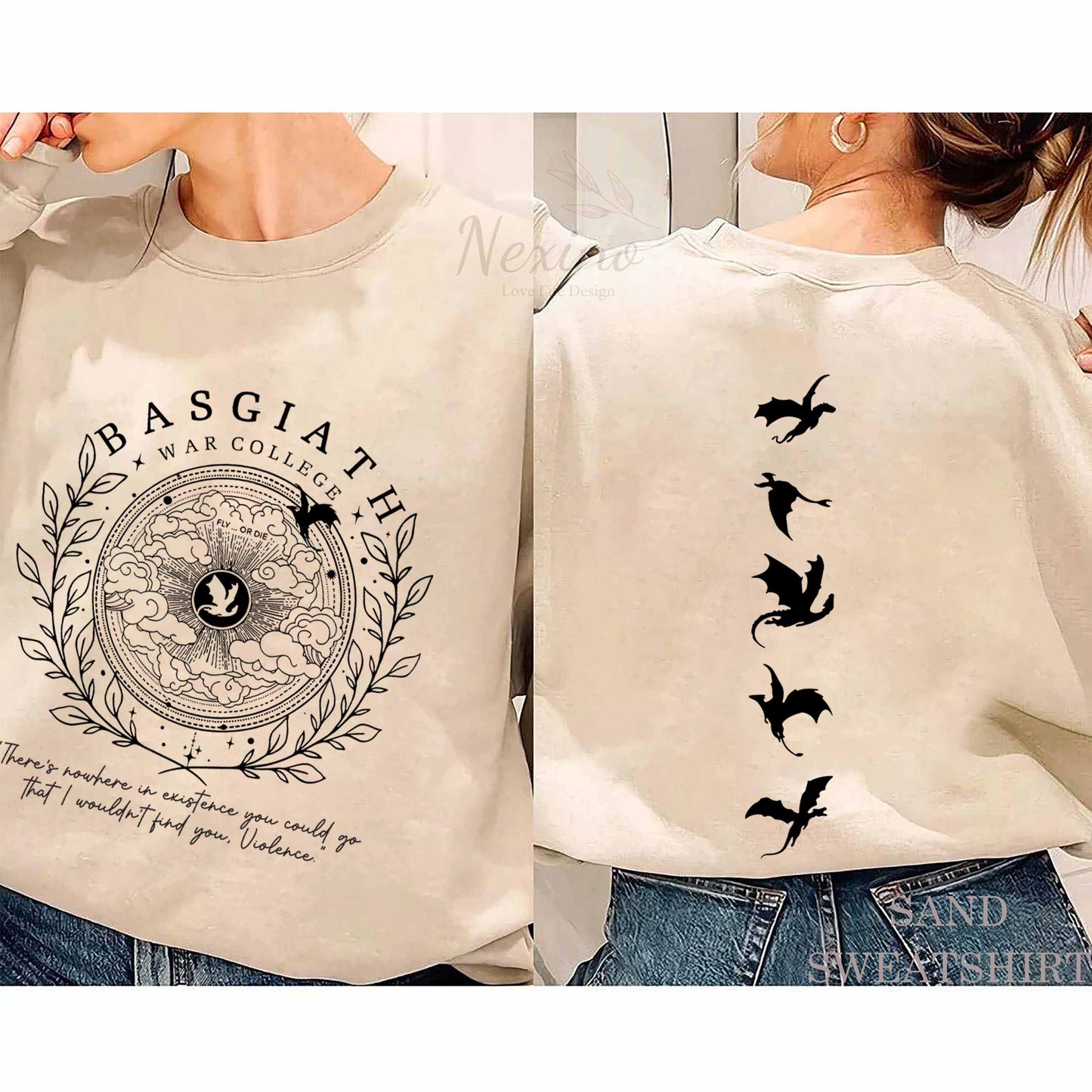 Basgiath War College Double-Sided Shirt Fourth Wing Shirt Dragon Rider Shirt Bookish Shirt Vintage Basgiath War College Rebecca Yarros The Empyrian Series
