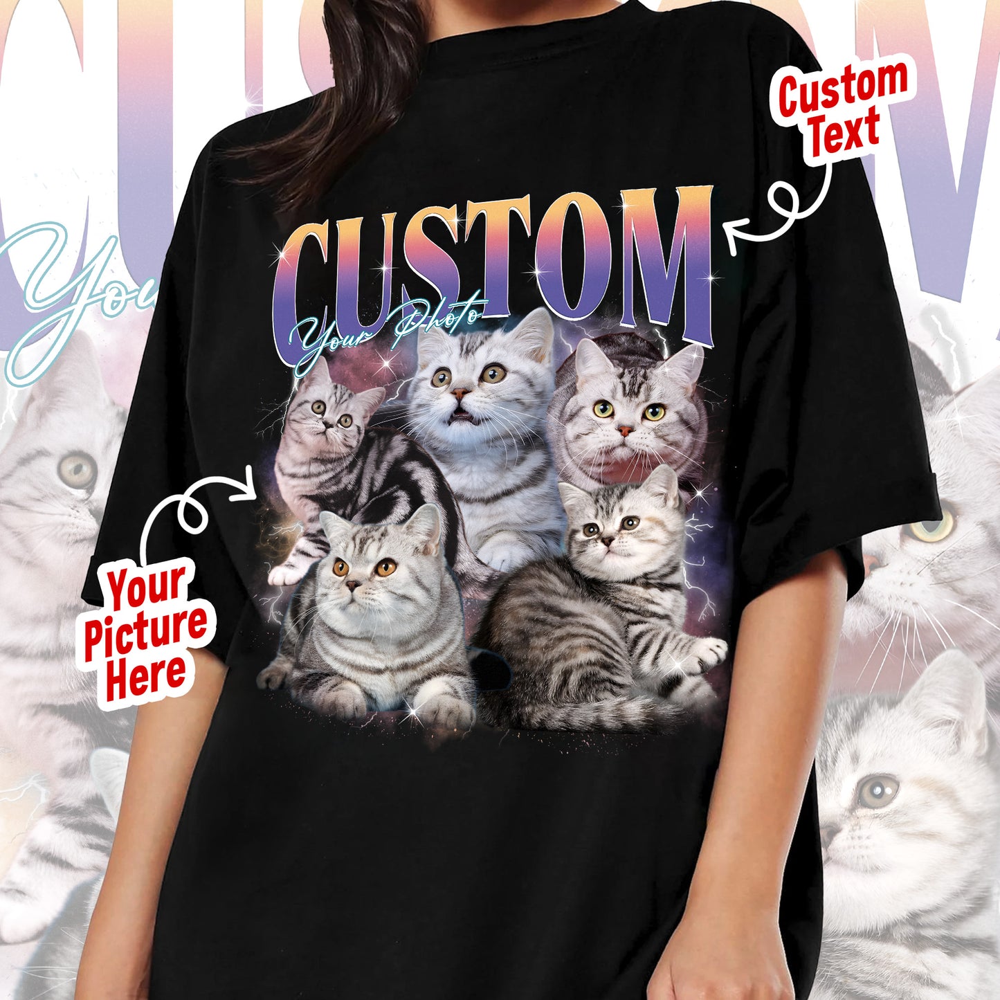 Custom Comfort Colors Pet Shirt, Retro Collage Shirt, Custom Pet Shirt, Retro 90's Custom Shirt, Women's Custom Tee, Christmas Gift Shirt