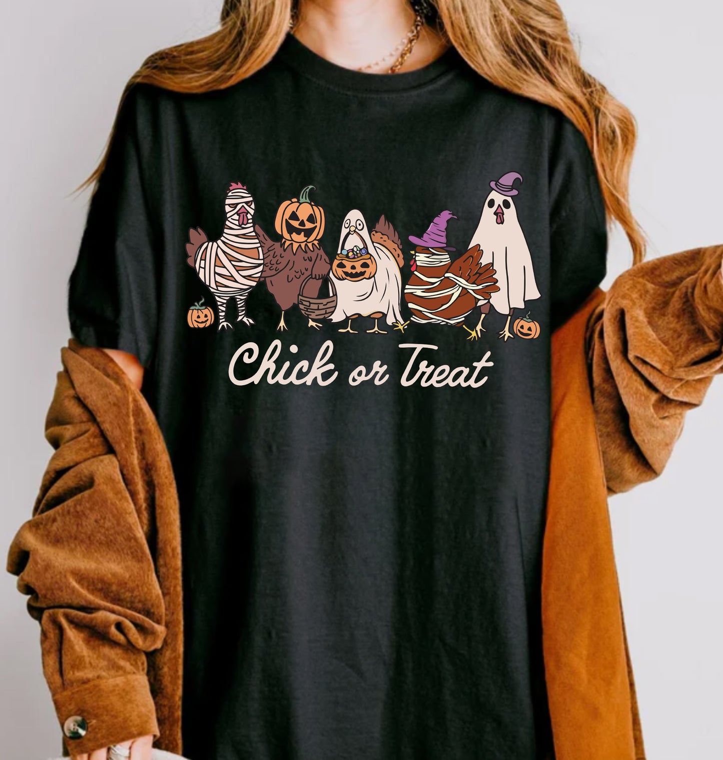 Halloween Chick or Treat Shirt, Halloween Chicken Shirt, Halloween Funny Chicken Sweatshirt, Ghost Chicken Sweatshirt, Chicken Lovers Shirt