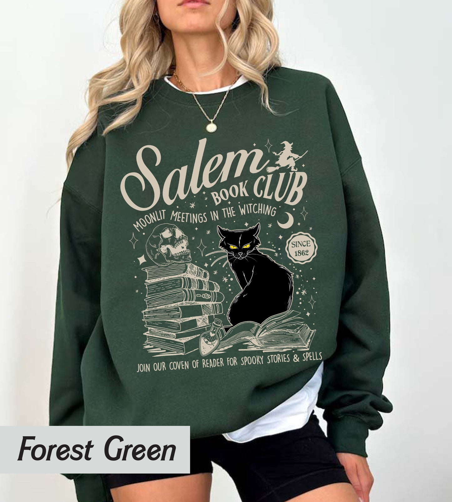 Retro Salem Book Club Shirt, Bookish Halloween Tee, Black Cat Spooky Book Lover Shirt, Salem Witches, Spooky Season Fall Bookish Things