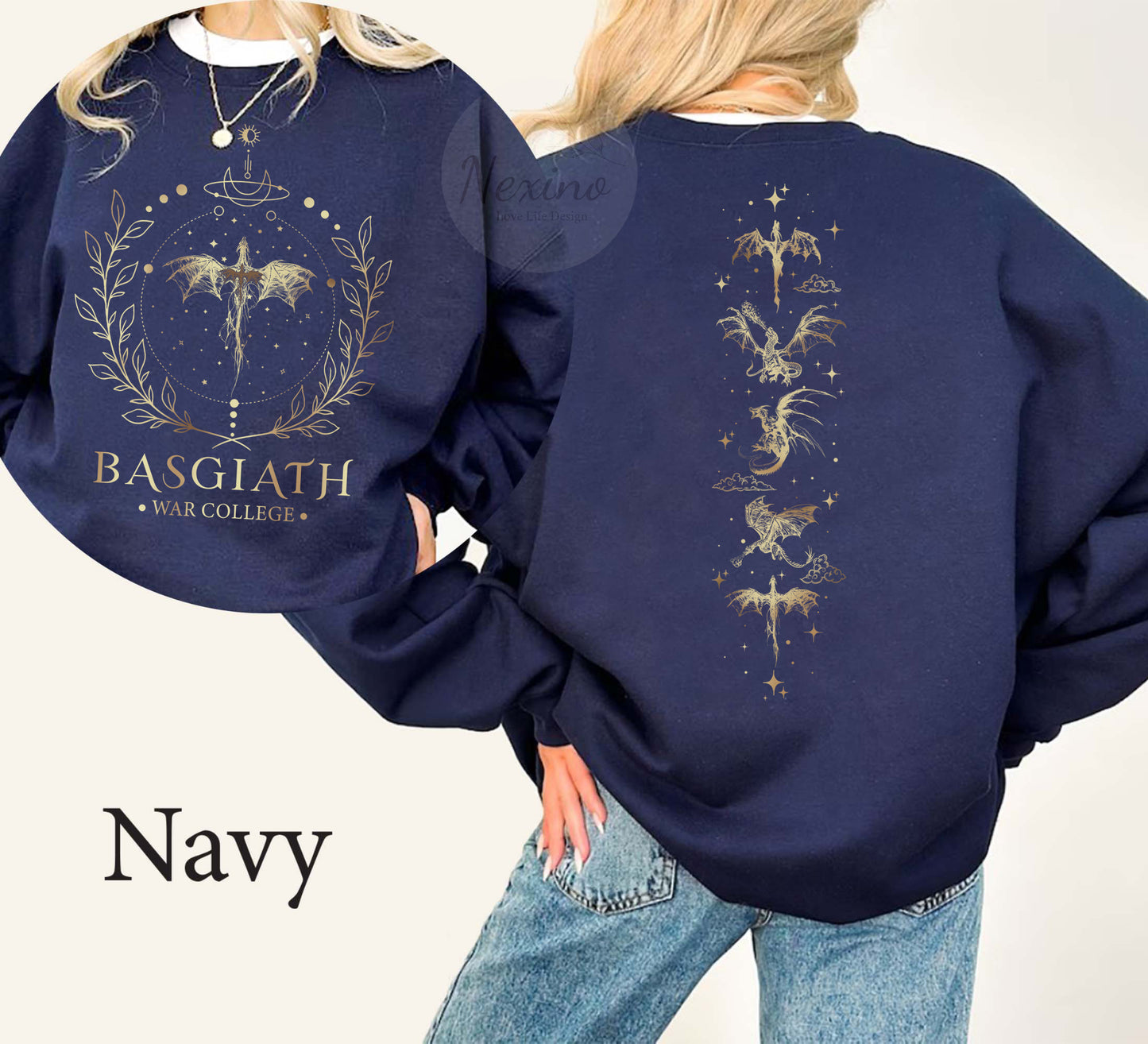 Basgiath War College 2-Sided Sweatshirt, Fourth Wing Comfort colors Shirt, Dragon Rider Shirt, Rebecca Yoros, Fourth Wing, Violet Sorrengail