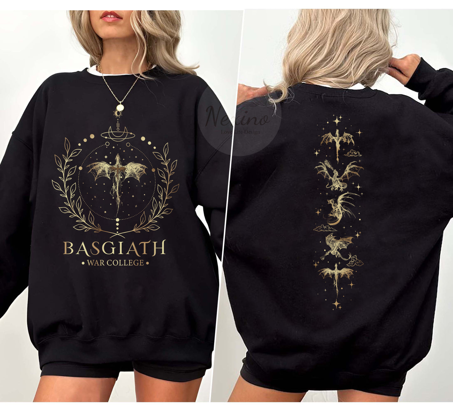 Basgiath War College 2-Sided Sweatshirt, Fourth Wing Comfort colors Shirt, Dragon Rider Shirt, Rebecca Yoros, Fourth Wing, Violet Sorrengail