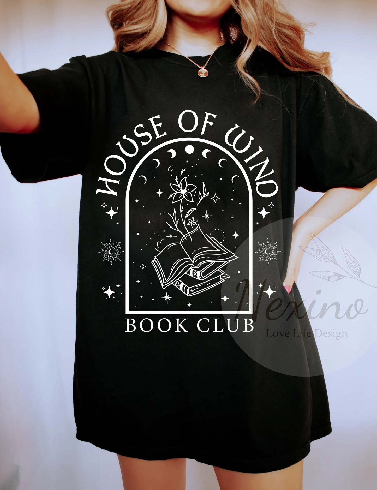House Of Wind Library Velaris ACOTAR Illustrated Art Shirt - Night Court Throne Of Glass Crescent City Artwork Inspired - ACOTAR fan gift idea