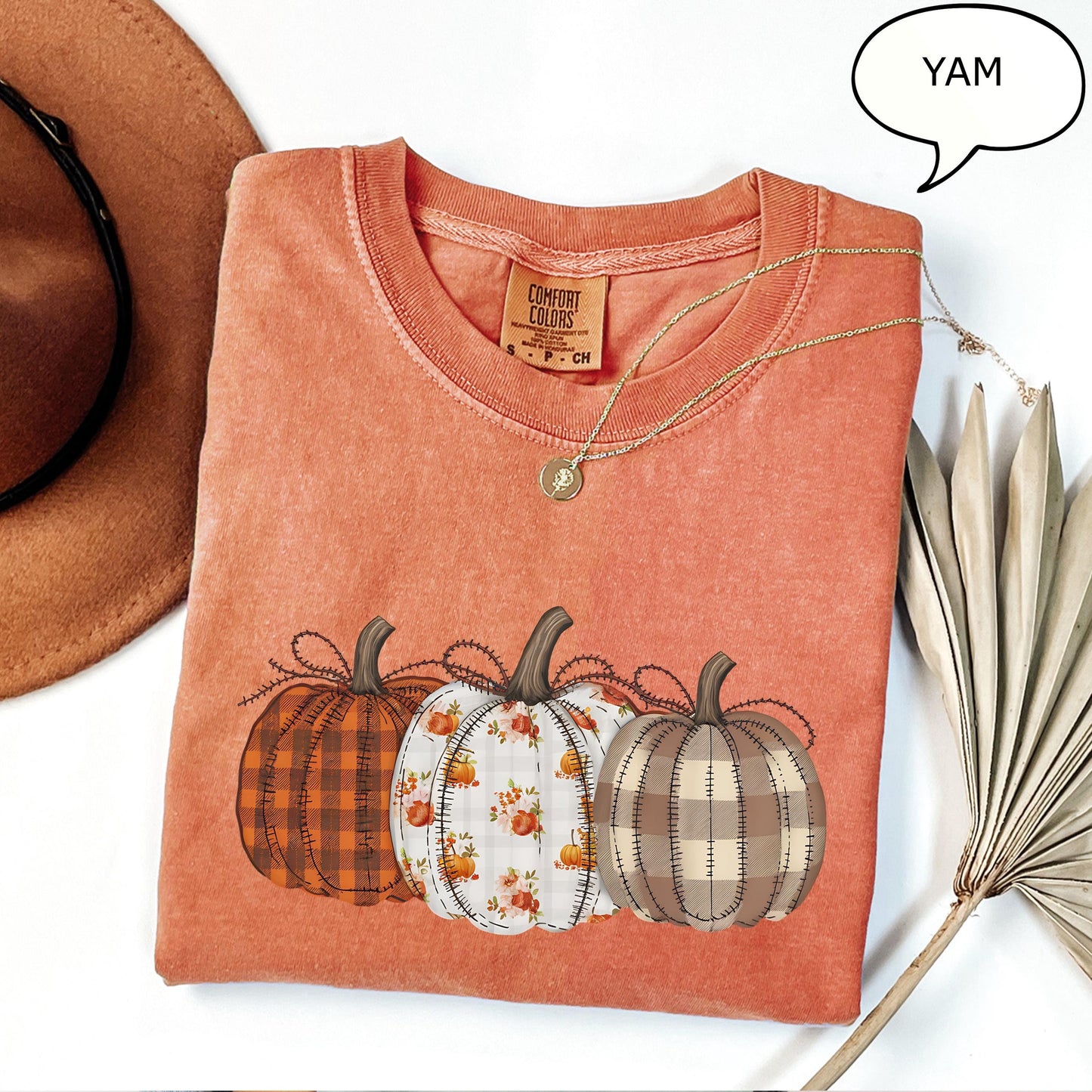 Fall Pumpkin T-Shirt, Autumn Fall Shirt, Thanksgiving Shirt, Pumpkins Shirt, Checkered Pumpkin Shirt