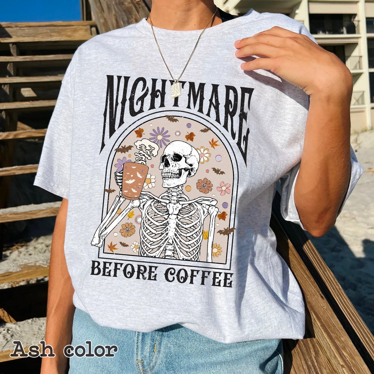 Nightmare Before Coffee Shirt, Funny Halloween Shirt, Skeleton Halloween Shirt, Halloween Coffee Shirt, Coffee Lover Shirt, Nightmare Before Coffee Funny Halloween Shirt