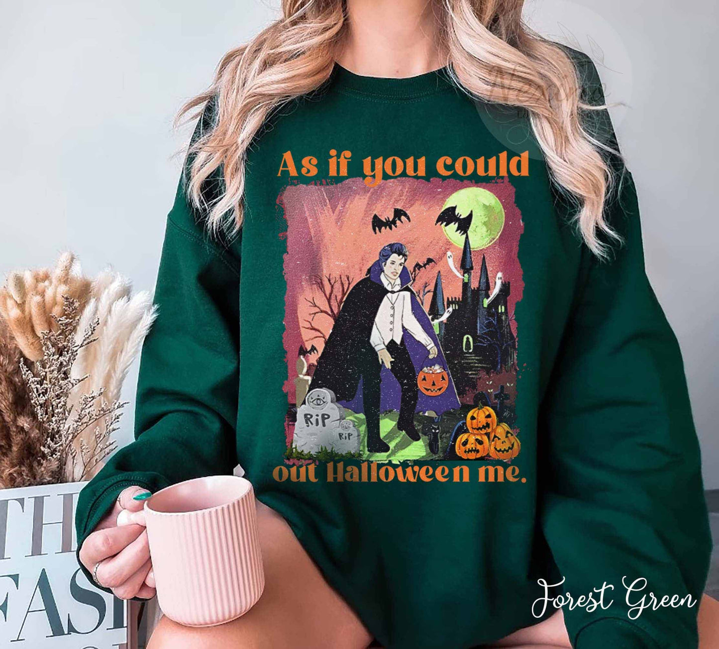 Vampire Halloween Shirt – As If You Could Out Halloween Me Tee, Funny Spooky Costume, Gift for Husband