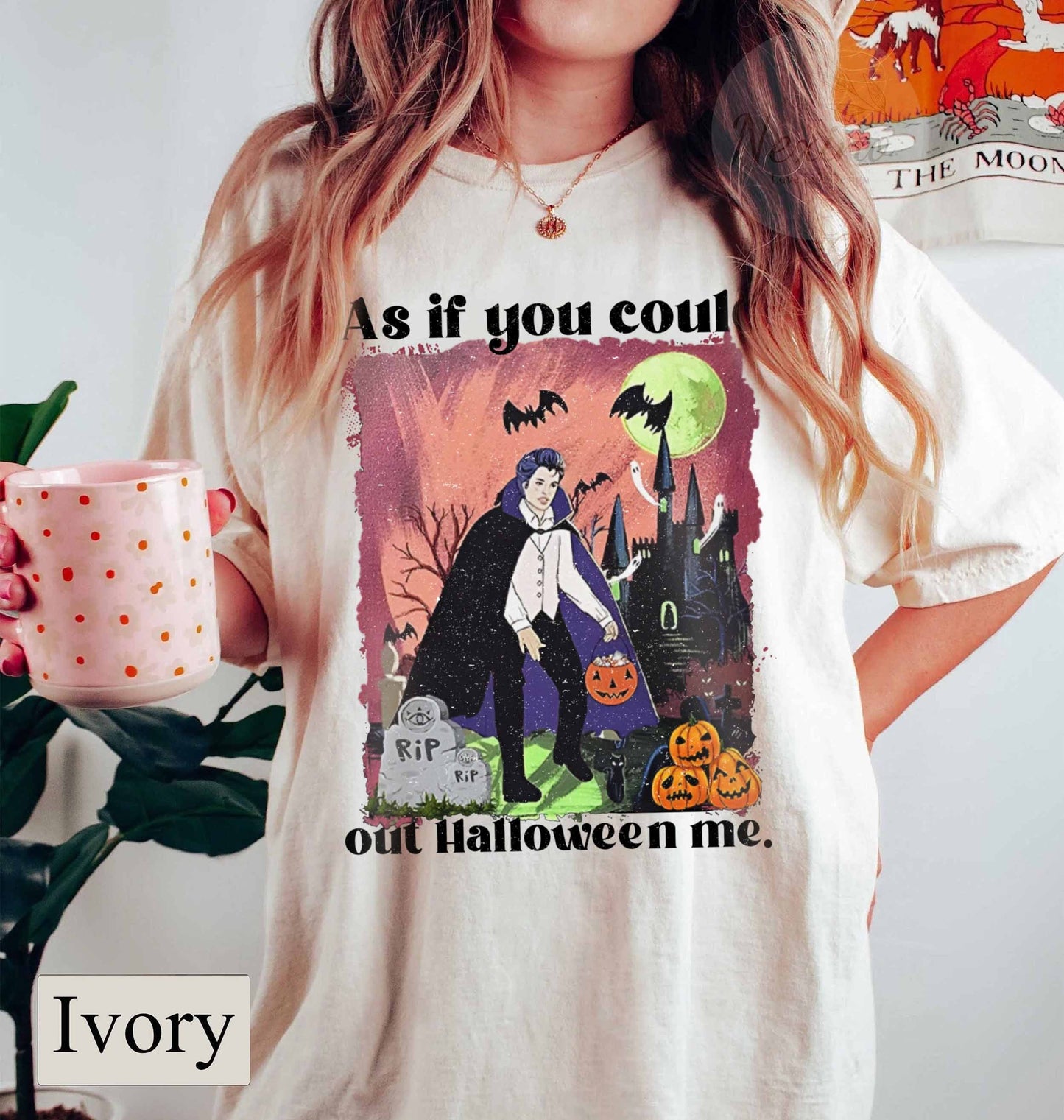 Vampire Halloween Shirt – As If You Could Out Halloween Me Tee, Funny Spooky Costume, Gift for Husband