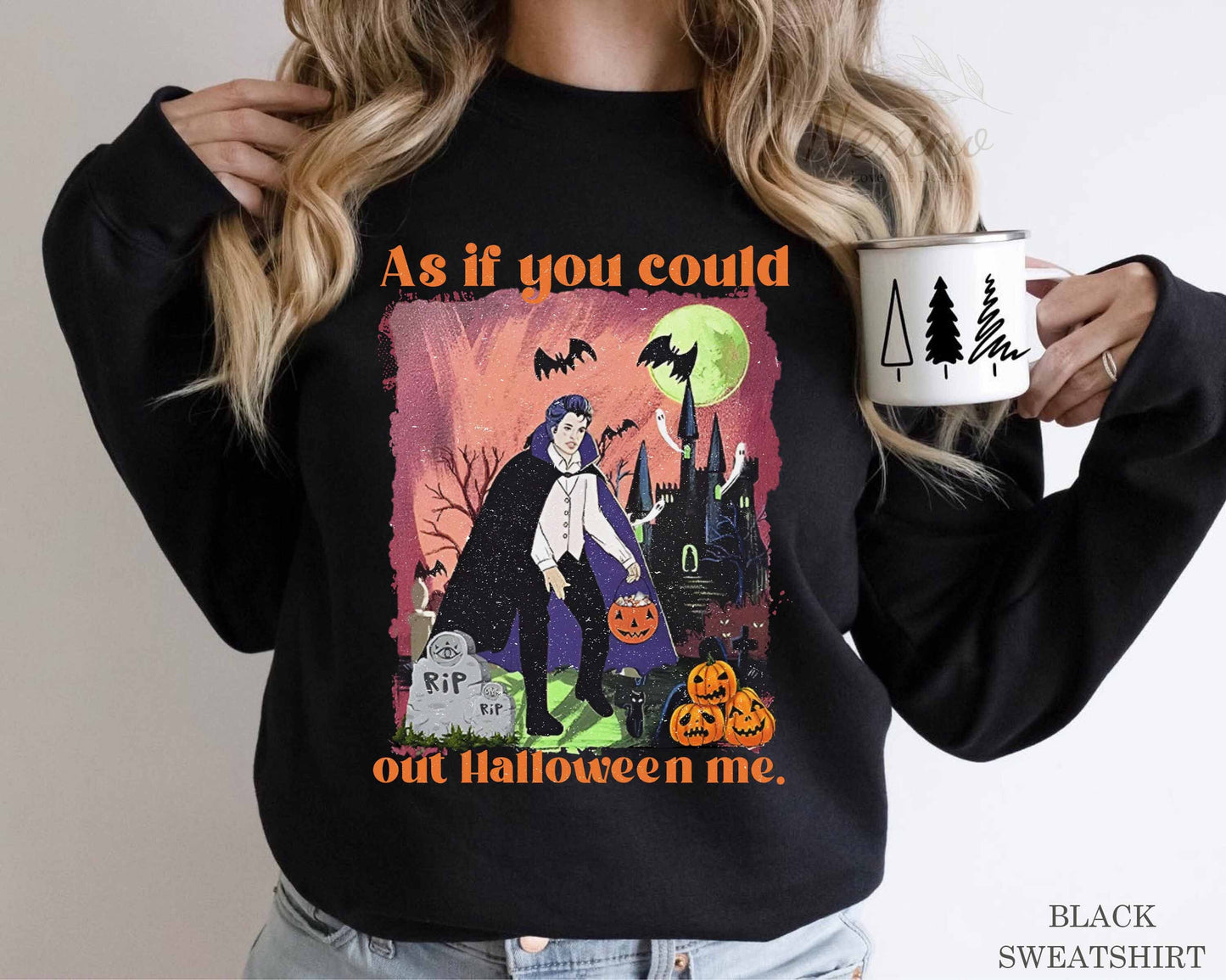 Vampire Halloween Shirt – As If You Could Out Halloween Me Tee, Funny Spooky Costume, Gift for Husband