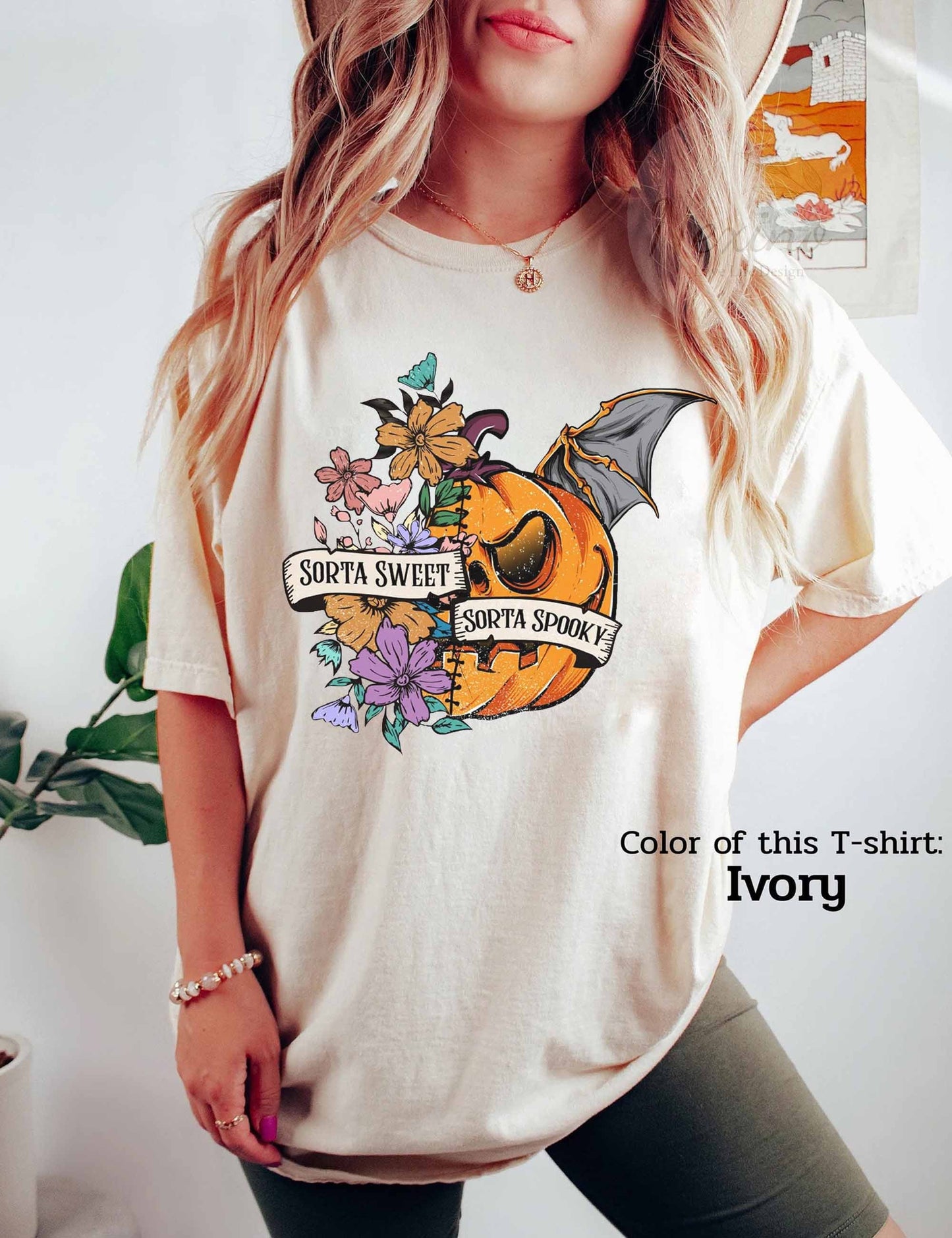 Sweet Sorta Spooky Pumpkin Shirt, Flower Pumpkin Shirt, Halloween PumpkinTee, Horror Shirt, Halloween Party Gift, Sarcasm Tee, Spooky Season T Shirt