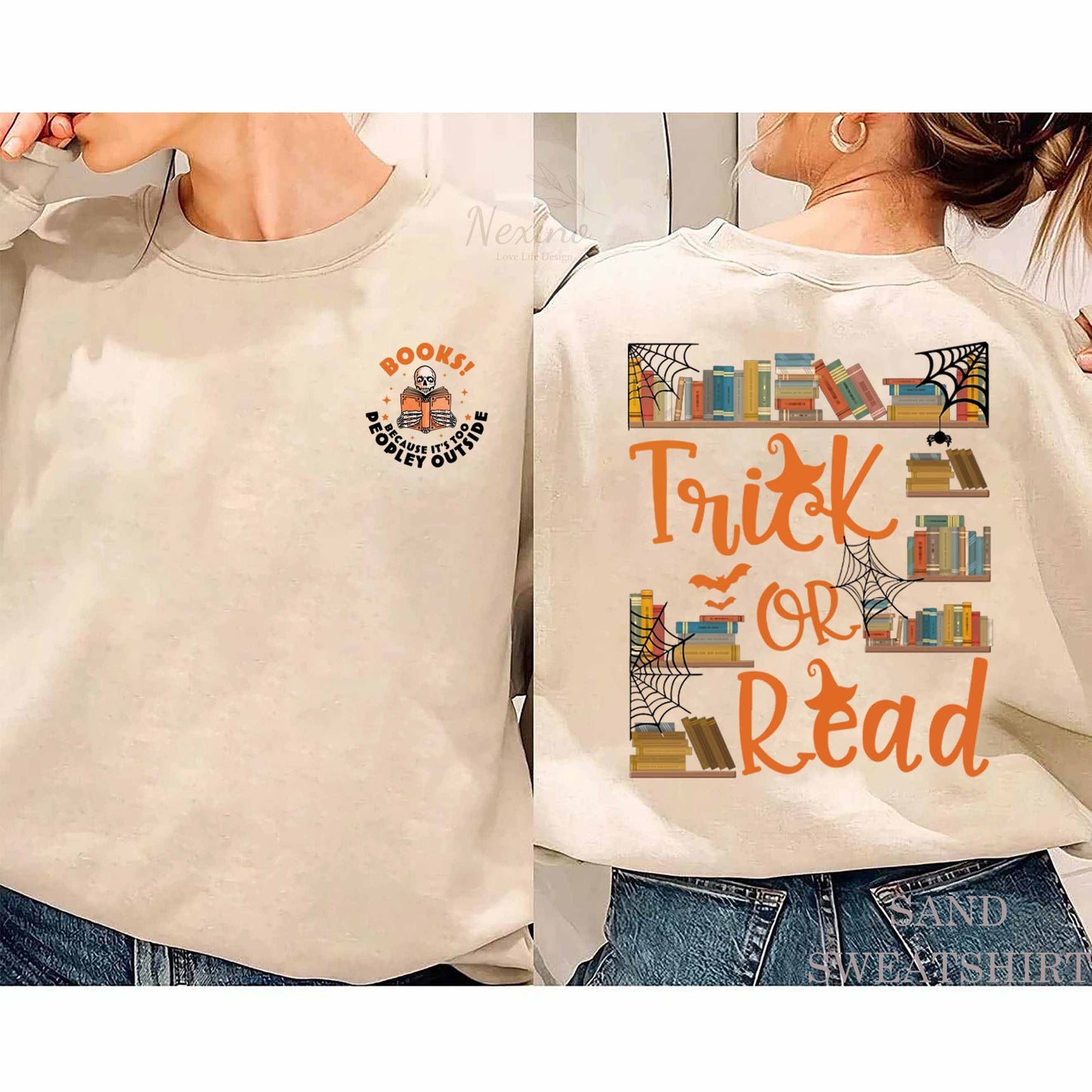 Trick Or Read Sweatshirt, Halloween Library shirt, Teacher Halloween Shirt, Book Lover Shirt, Halloween Shirt For Teacher, Halloween Reading shirt, Book Club shirt