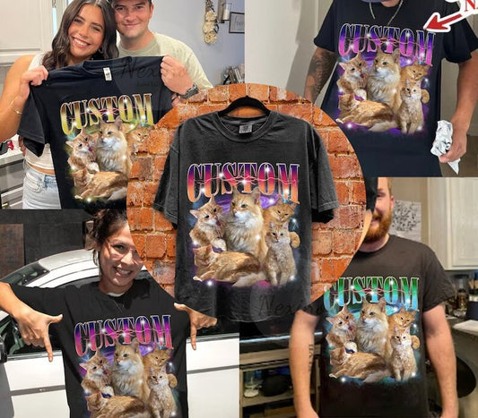 90s Pet Bootleg Comfort Colors Shirt, Retro Collage Personalized Pet Shirt, Custom Pet Potrait Photo Shirt, Vintage Pet Lovers Gifts