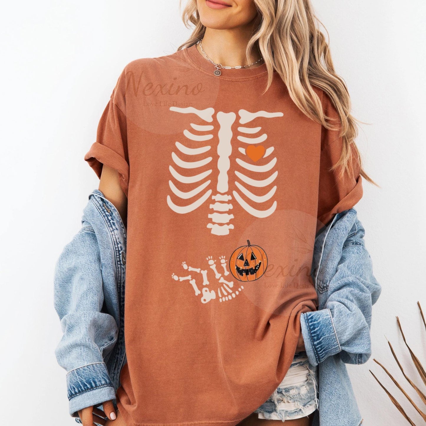 Skeleton Halloween Maternity Shirt, Funny Pregnancy Announcement Shirt Pregnant Women Costume, Fall New Mom Sweater, Mommy to Be, Skeleton Pregnancy