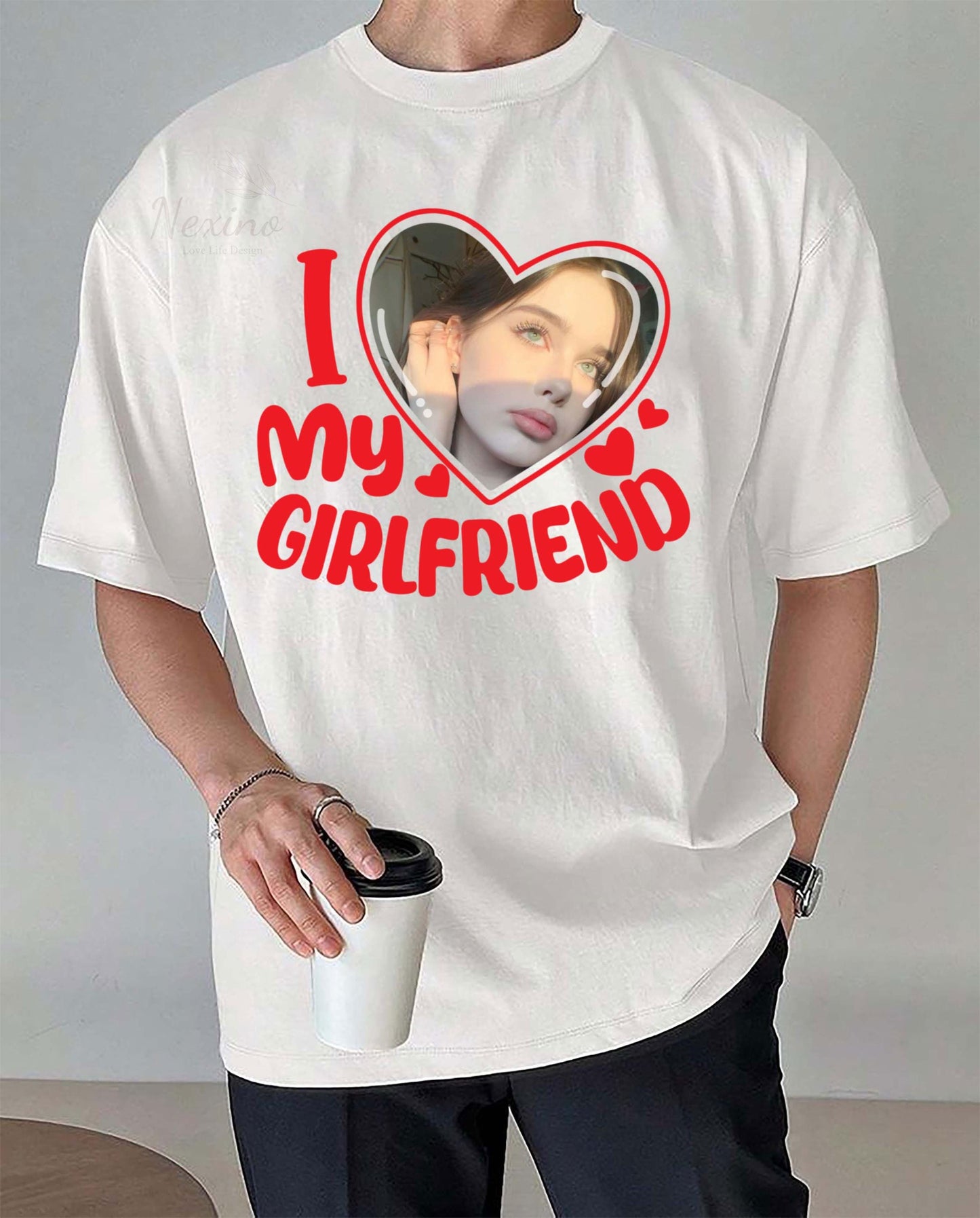 I Love My Girlfriend Shirt Custom Photo, Girlfriend Shirt, Custom Face Girlfriend Bootleg Shirt, Valentine Gift Girlfriend Custom Picture
