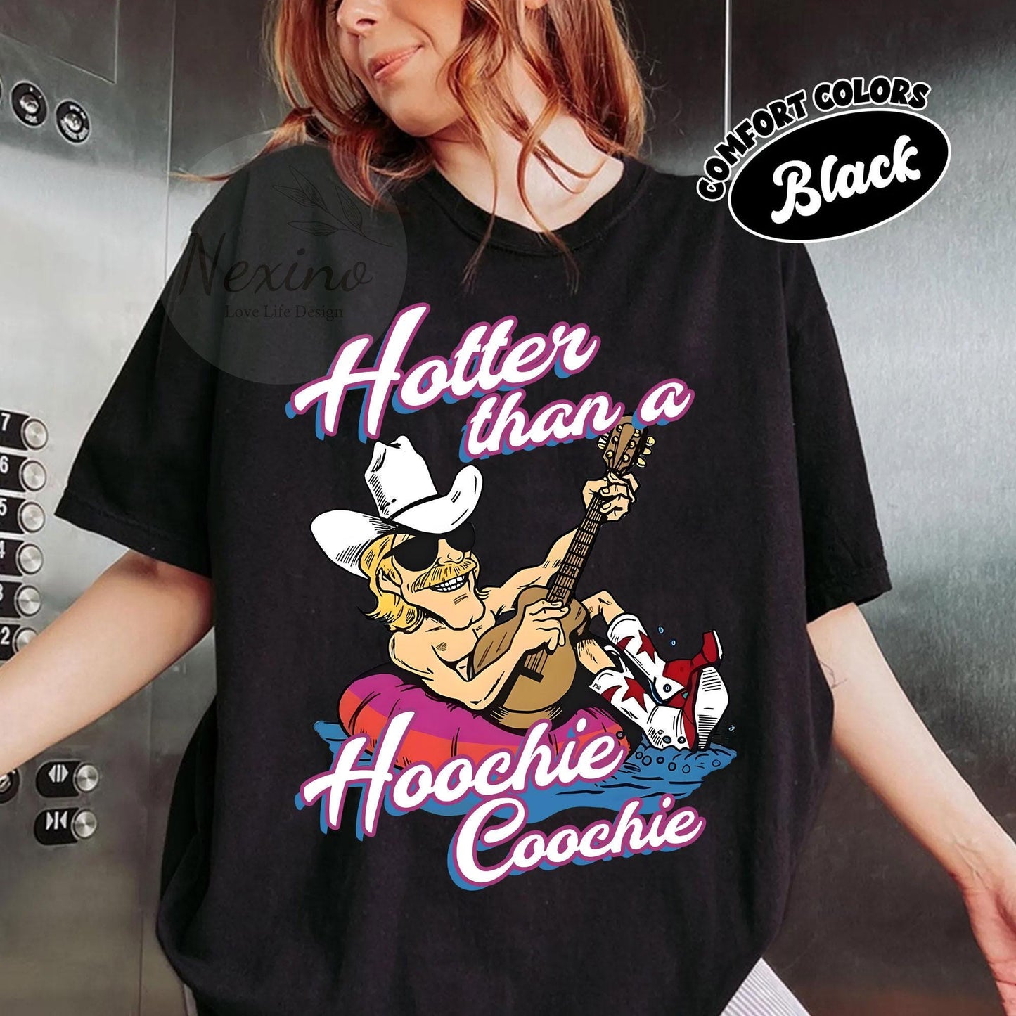 Hotter Than A Hoochie Coochie Comfort Colors Shirt, Meme Summer Vacation Tshirt, Music Lover Tshirt, 90s Country Music, Trendy Summer Tee