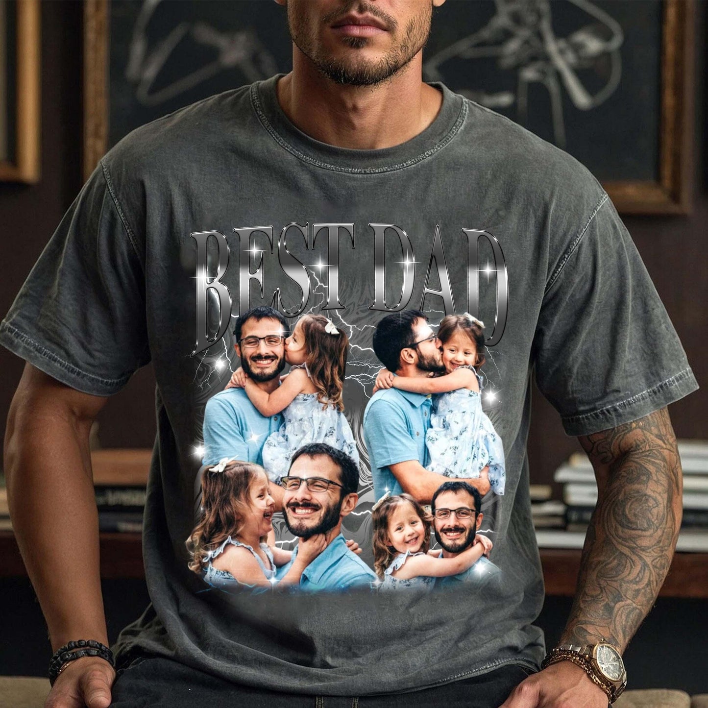 Fathers Day Shirt, Custom Bootleg Shirt, Best Dad Ever Shirt, Fathers Day Gift, Dad Bootleg Rap Tee, Gift For Dad, Custom Photo Dad Shirt