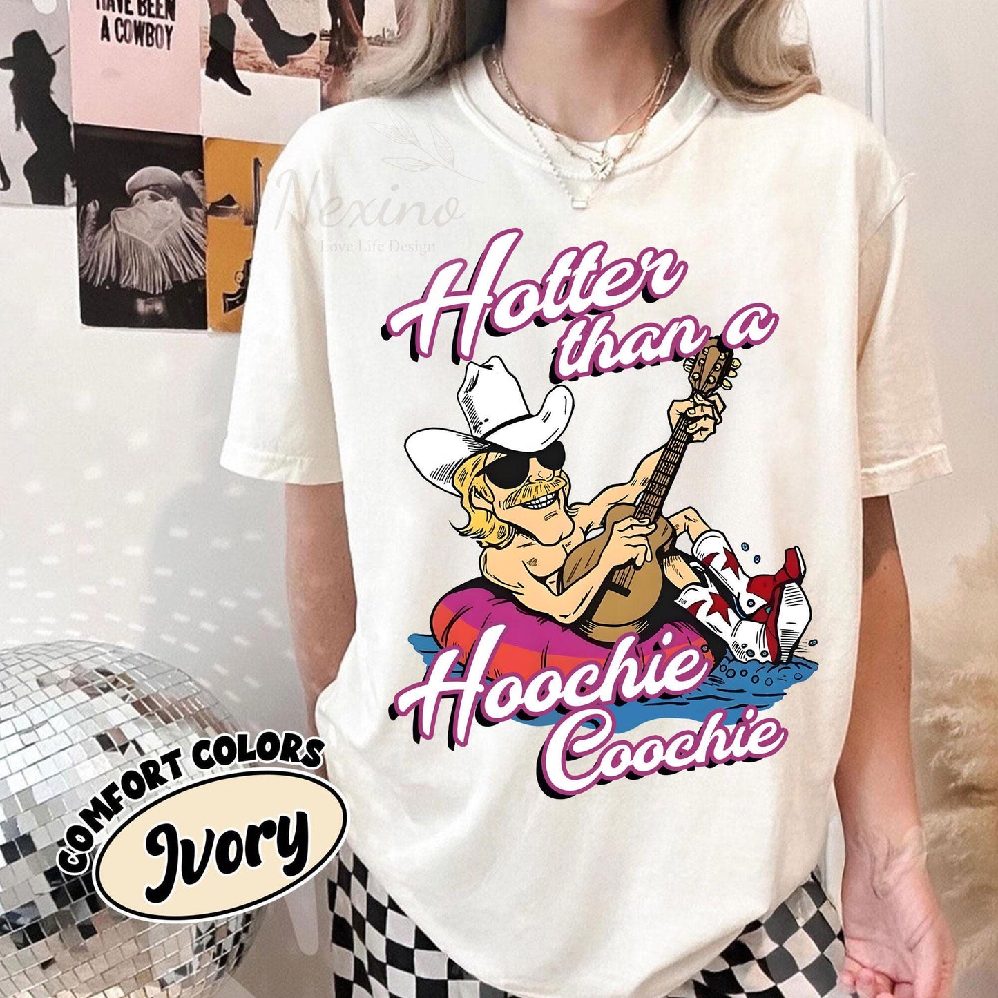 Hotter Than A Hoochie Coochie Comfort Colors Shirt, Meme Summer Vacation Tshirt, Music Lover Tshirt, 90s Country Music, Trendy Summer Tee