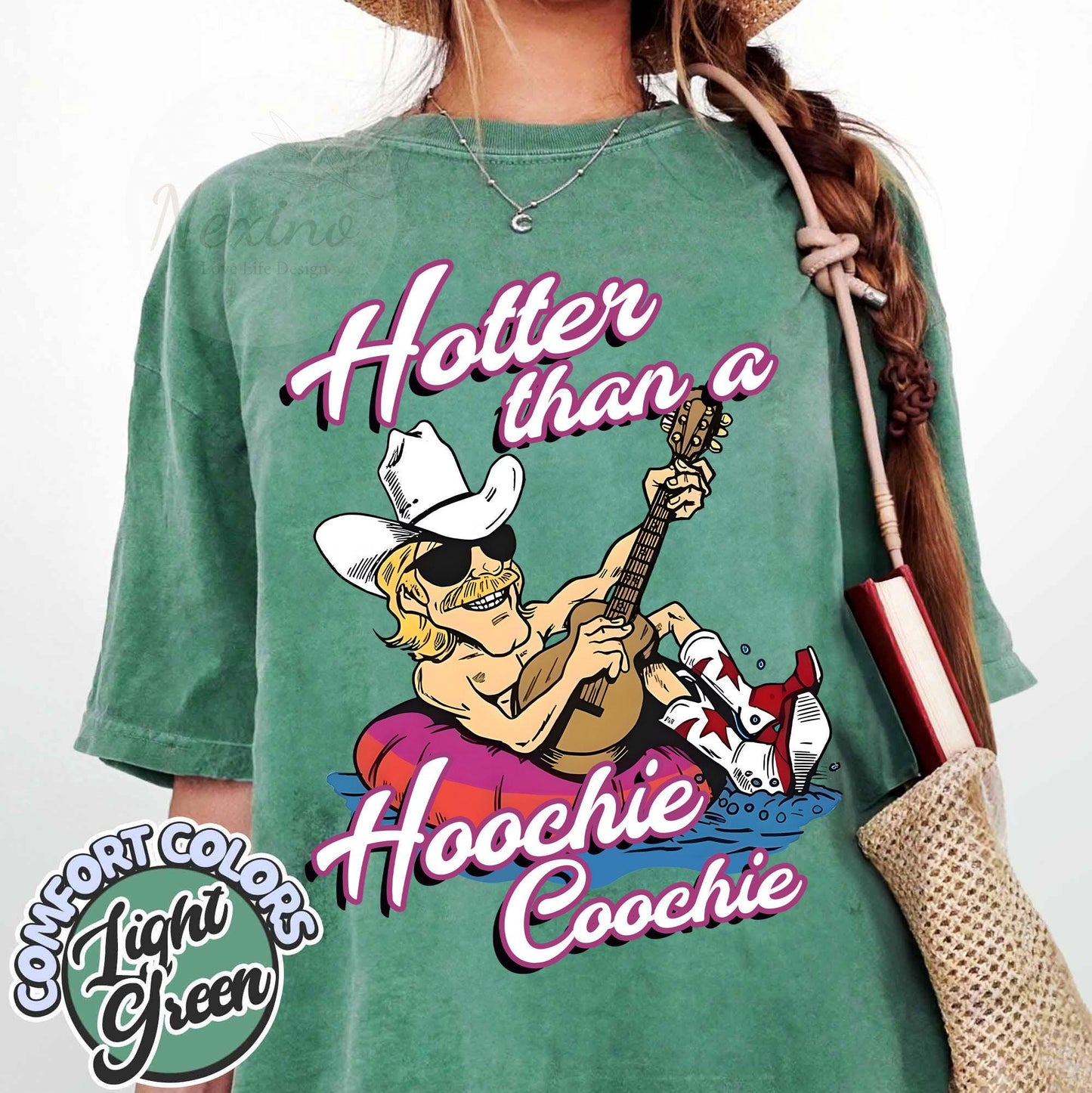 Hotter Than A Hoochie Coochie Comfort Colors Shirt, Meme Summer Vacation Tshirt, Music Lover Tshirt, 90s Country Music, Trendy Summer Tee