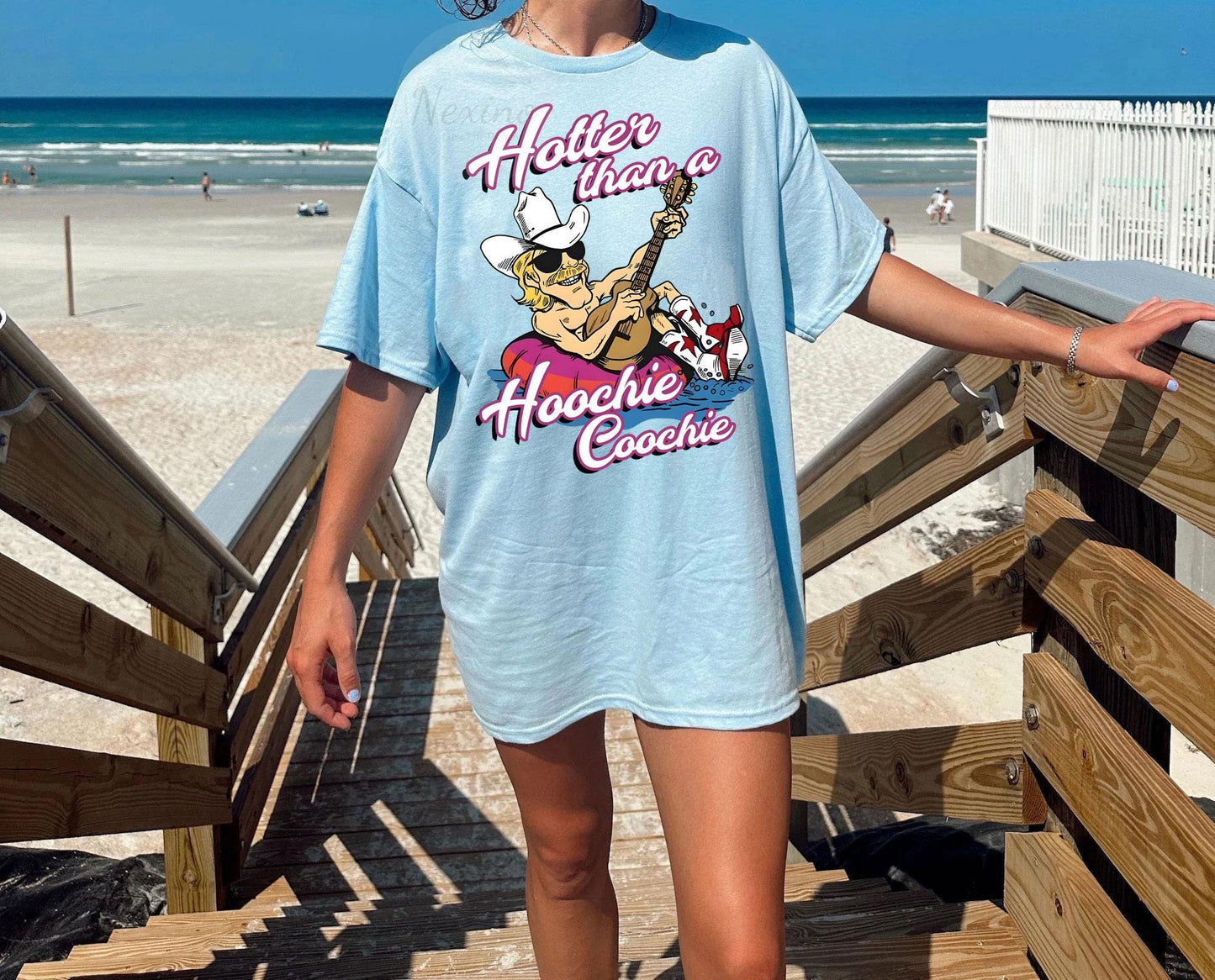 Hotter Than A Hoochie Coochie Comfort Colors Shirt, Meme Summer Vacation Tshirt, Music Lover Tshirt, 90s Country Music, Trendy Summer Tee