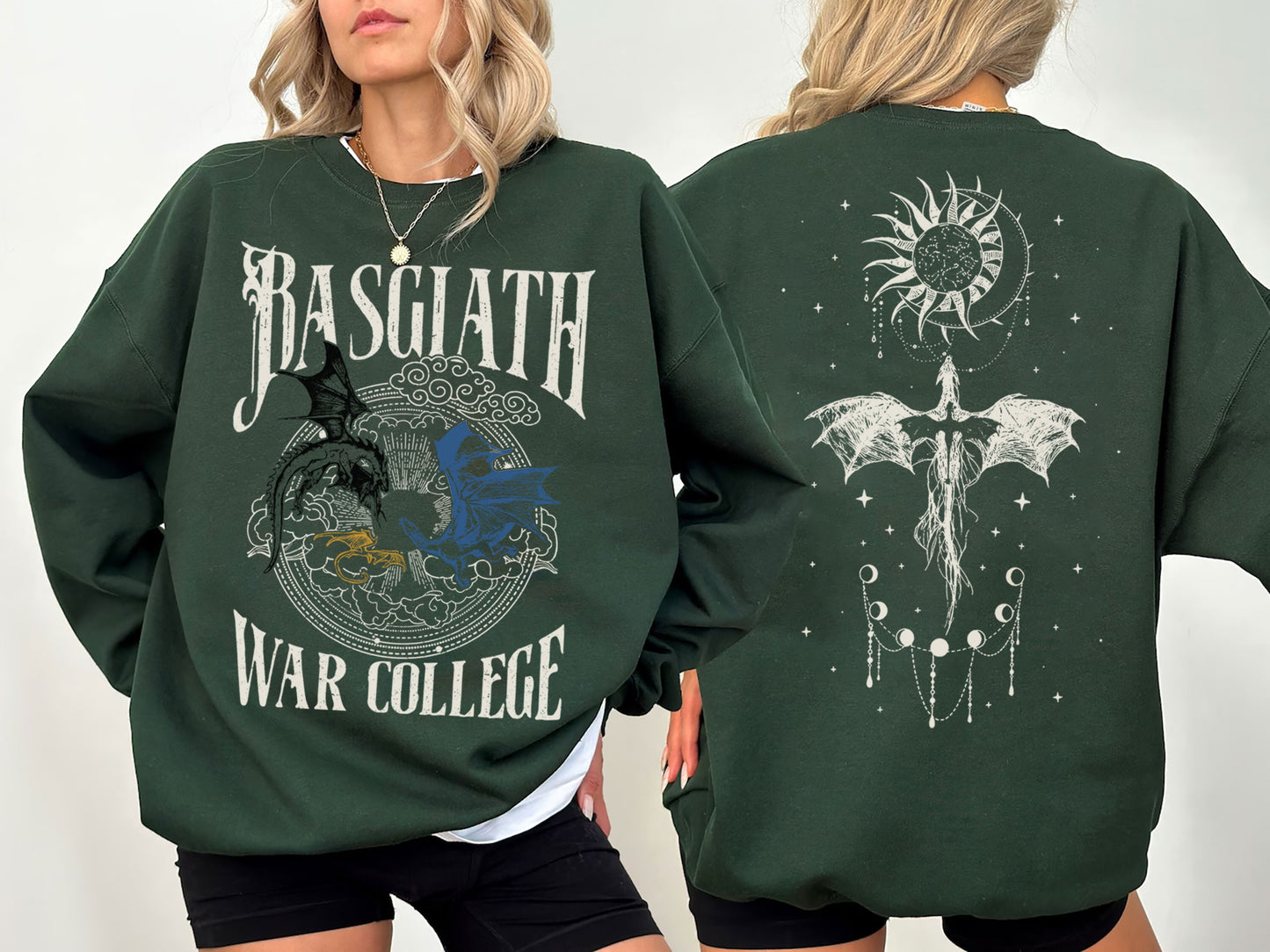Fourth Wing Double-Sided Sweatshirt, Basgiath War College Shirt, Basgiath War College Gift, Fourth Wing Shirt, Bookish Dragon Rider Shirt