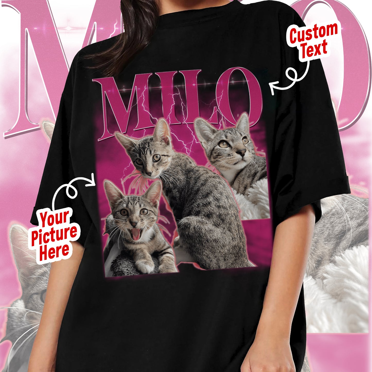 CUSTOM Bootleg Rap PET Shirt, Custom Pet, Custom Photo - Vintage Graphic 90s Tshirt, CUSTOM Your Own Bootleg Idea Here, Insert Your Design