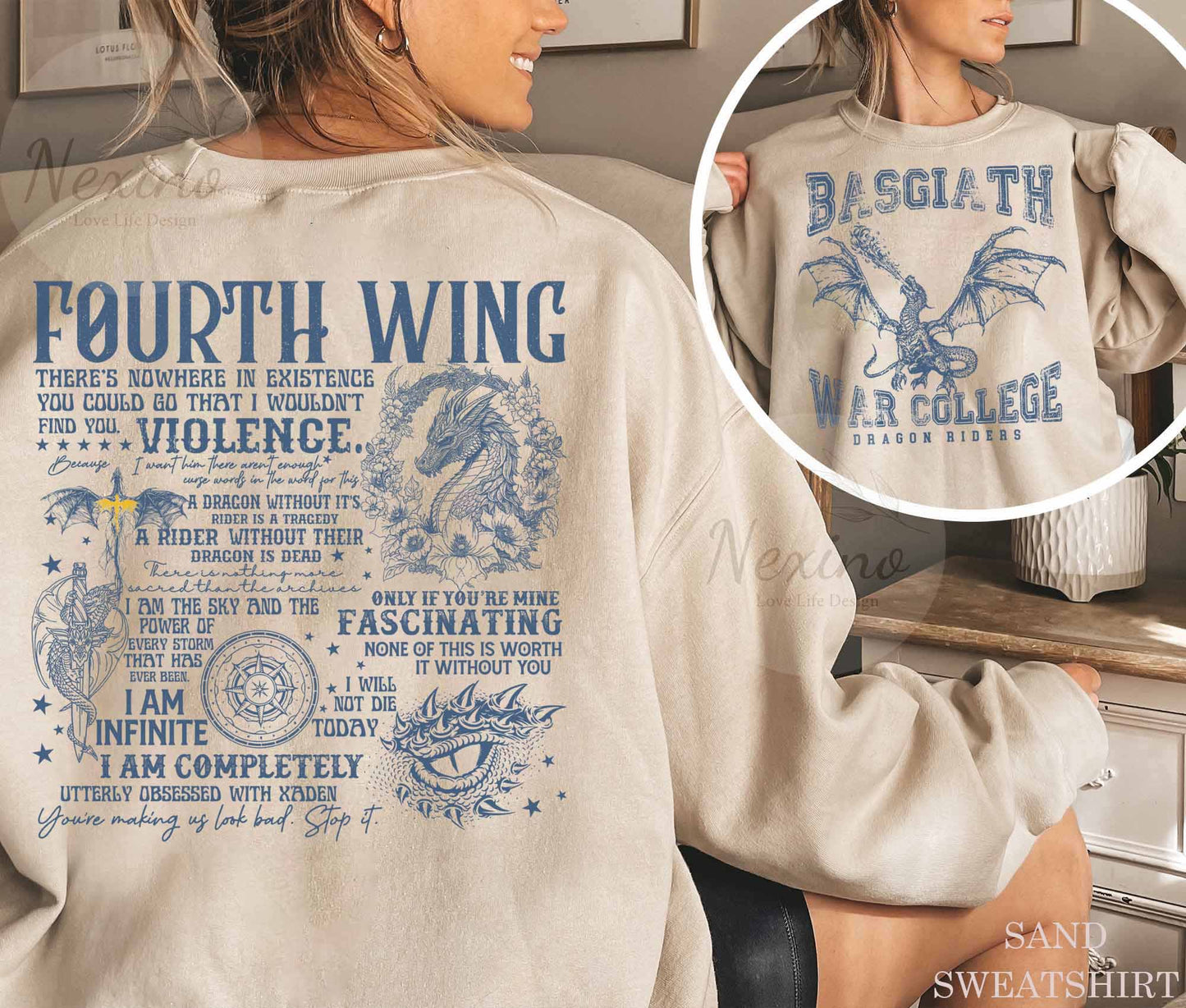 Vintage Basgiath War College Double-side Shirt Dragon Rider Shirt Fourth Wing T-Shirt Dragon Fly Shirt Dark Academia Shirt Basgiath Fourth Wing Sweatshirt