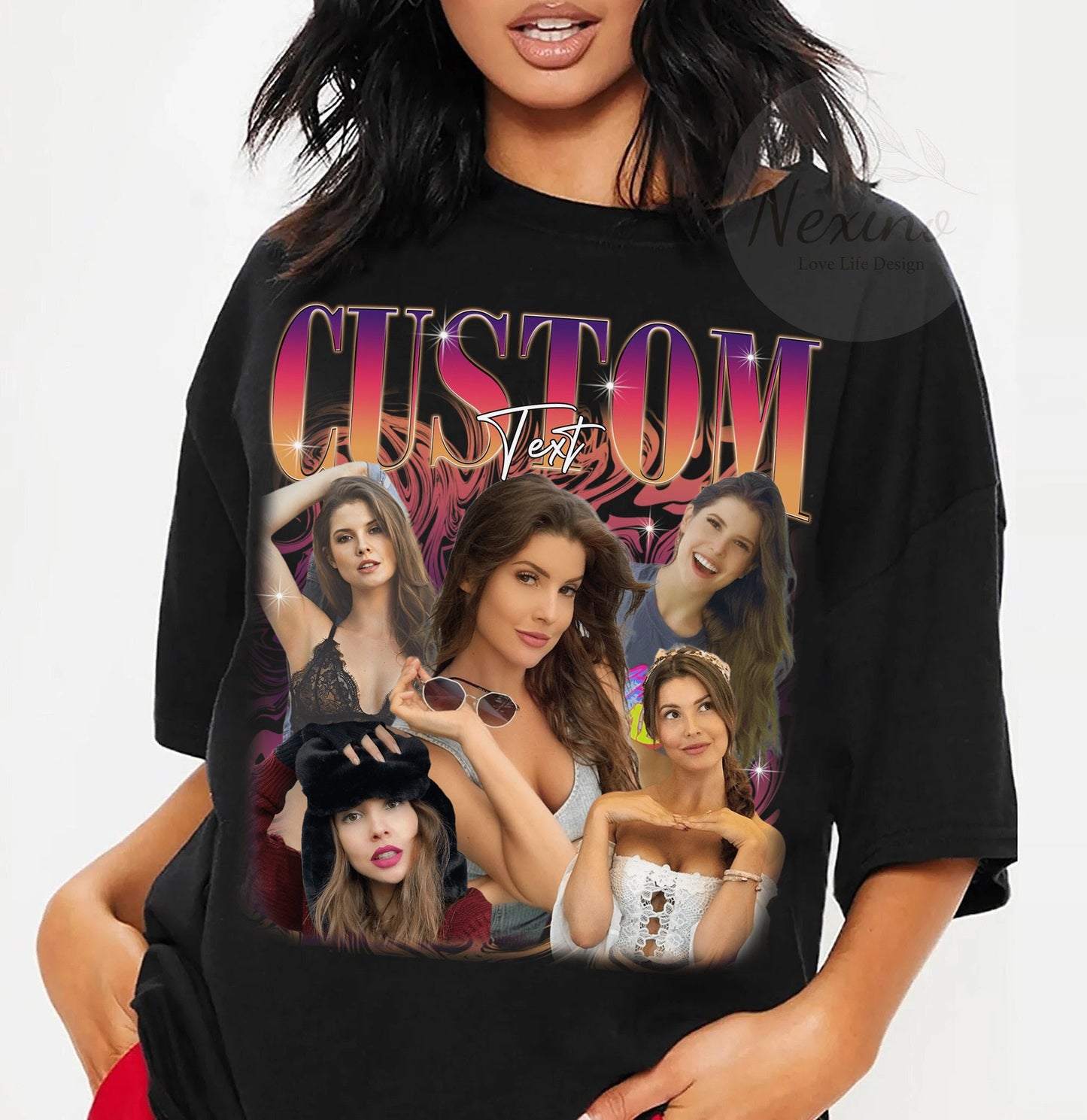 Custom Girlfriend T-shirt, Boyfriend Tee, Vintage Photo Husband, Wife Shirt, Bachelorette Surprise, Personalized Birthday Bootleg Gift