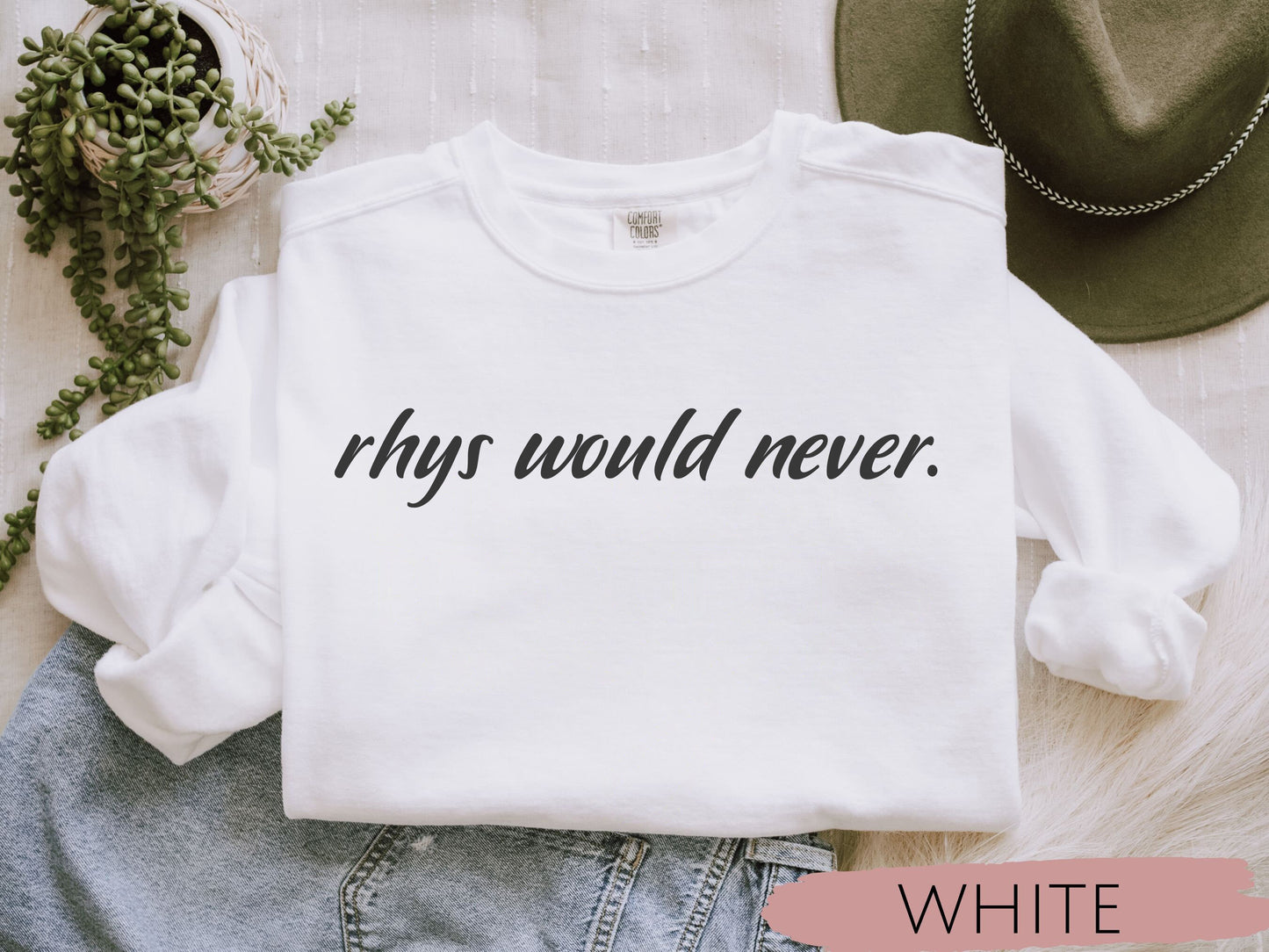 Rhys Would Never, ACOTAR Sweatshirt, Rhysand Sweater, Velaris, Night Court, High Lord, A Court of Thorns and Roses, Bat Boys