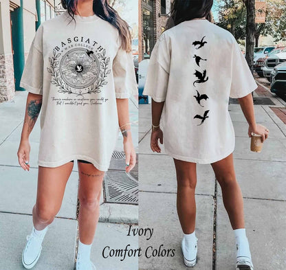 Basgiath War College Double-Sided Shirt Fourth Wing Shirt Dragon Rider Shirt Bookish Shirt Vintage Basgiath War College Rebecca Yarros The Empyrian Series