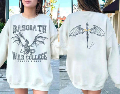 Fourth Wing Double-Sided Sweater, Basgiath War College Sweatshirt, Fourth Wing Shirt, Dragon Rider Shirt, Bookish Shirt, The Empyrean Series Booktok