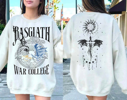 Fourth Wing Double-Sided Sweatshirt, Basgiath War College Shirt, Basgiath War College Gift, Fourth Wing Shirt, Bookish Dragon Rider Shirt