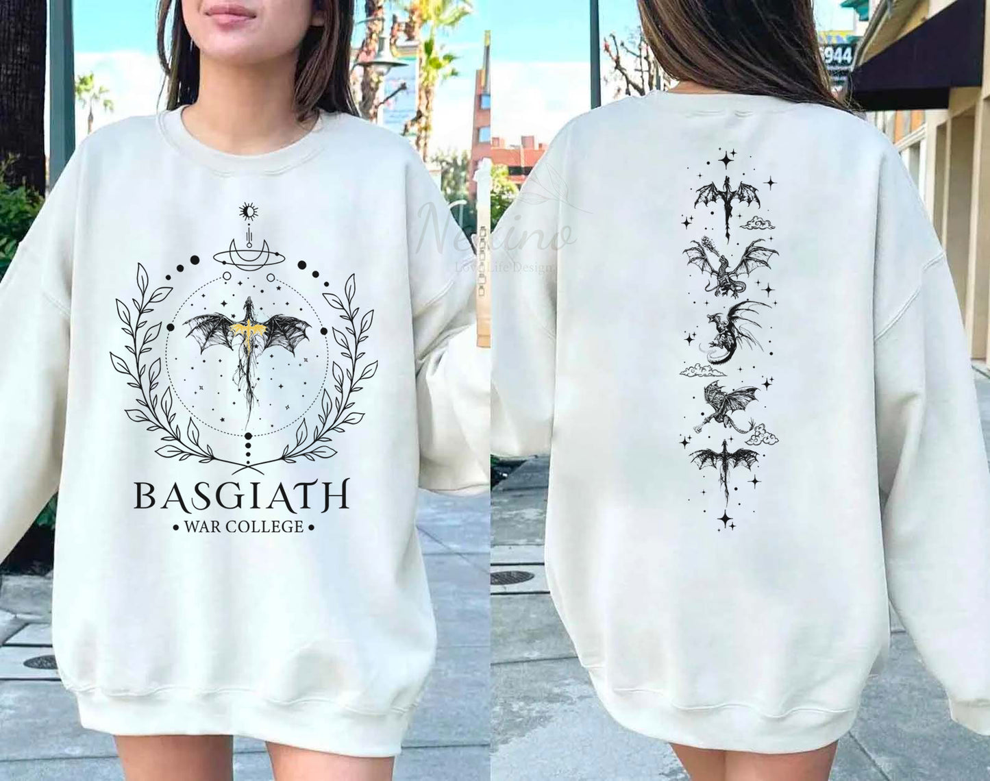 Basgiath War College 2-Sided Sweatshirt, Fourth Wing Comfort colors Shirt, Dragon Rider Shirt, Rebecca Yoros, Fourth Wing, Violet Sorrengail
