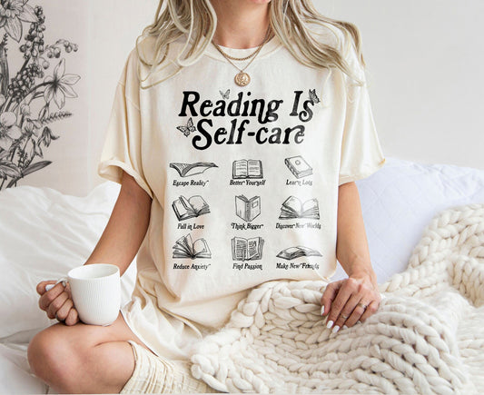 Reading Is Self Care Sweatshirt, Bookish Mental Health Shirt, Read More Books Shirt, Book Lover Shirt, Book Shirt For Women,Book Lovers Gift