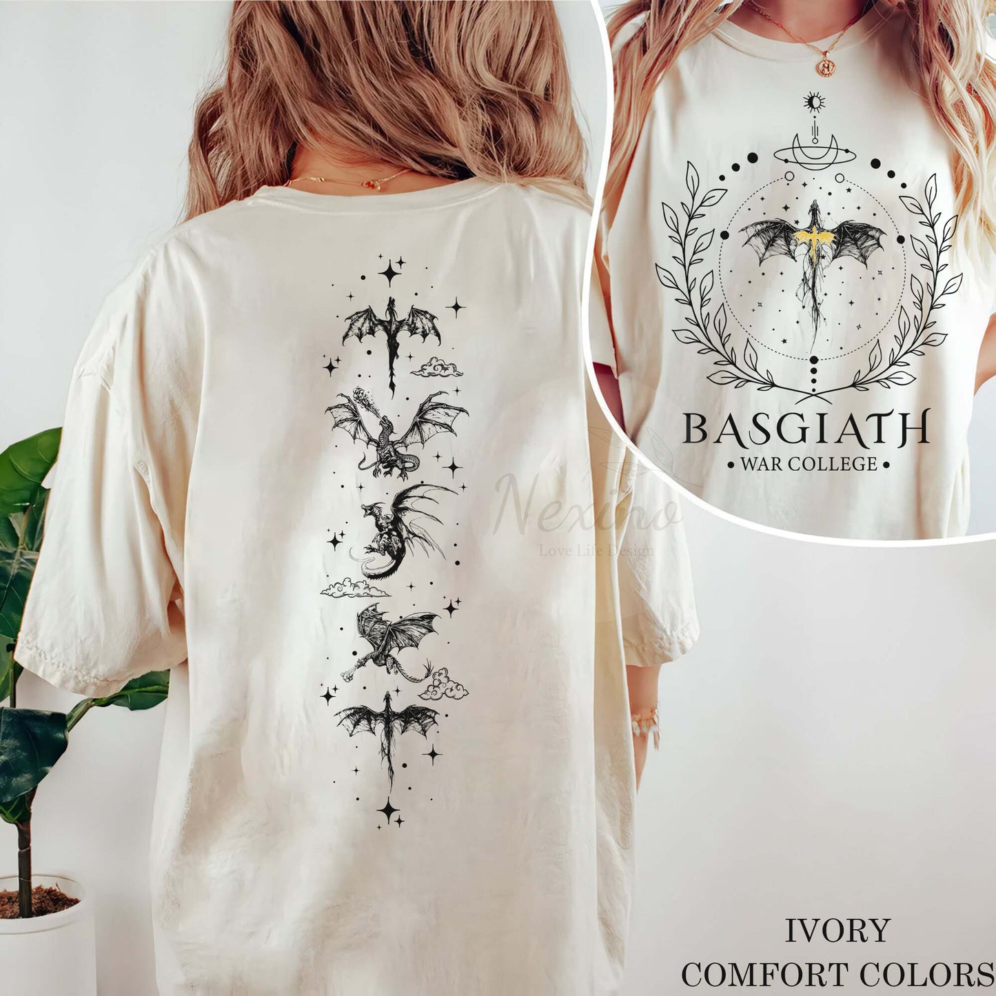 Basgiath War College 2-Sided Sweatshirt, Fourth Wing Comfort colors Shirt, Dragon Rider Shirt, Rebecca Yoros, Fourth Wing, Violet Sorrengail