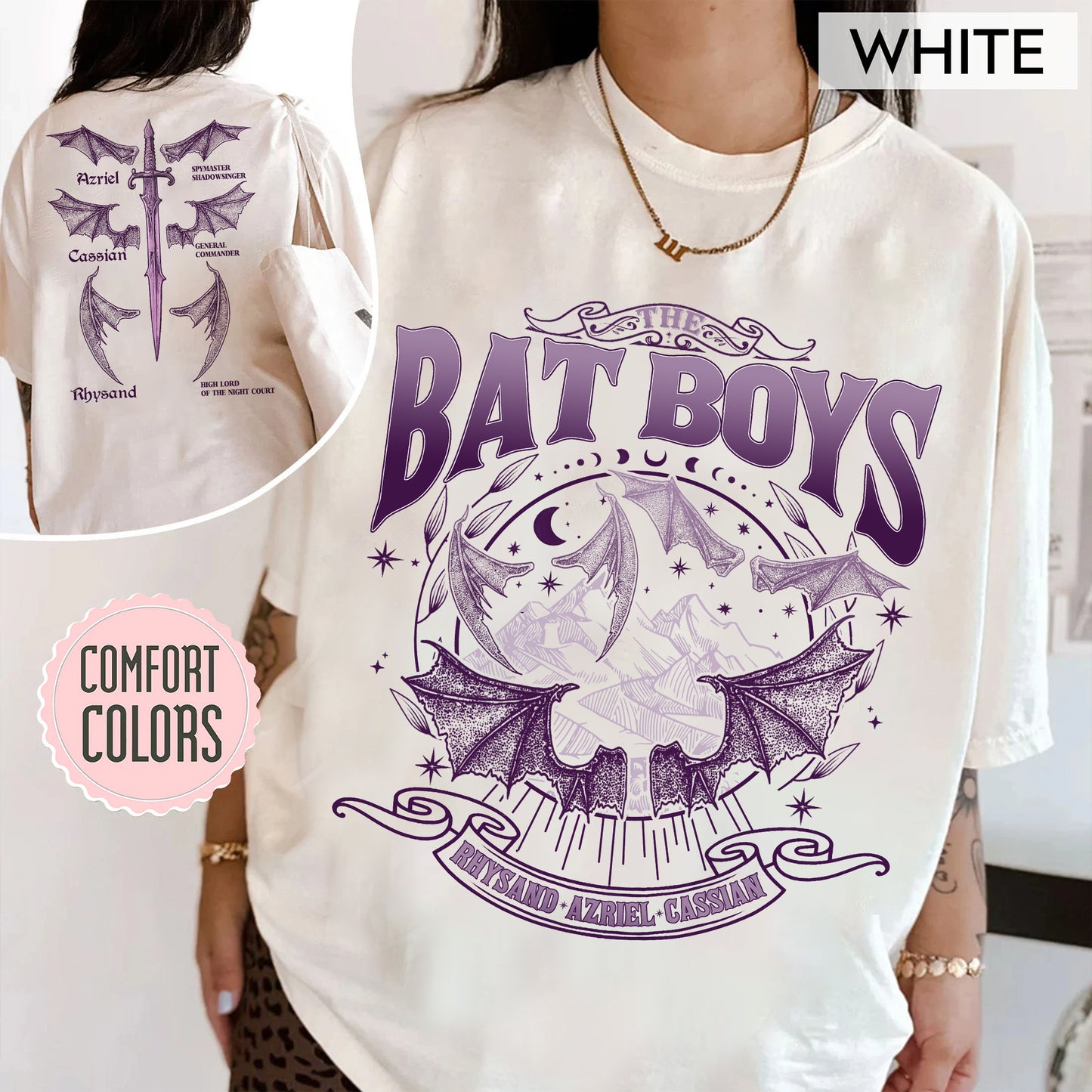 The Bat Boys Comfort Colors Shirt, ACOTAR Merch, Night Court Illyrians Tee, A Court of Thorns and Roses, Rhysand Cassian Azriel Apparel