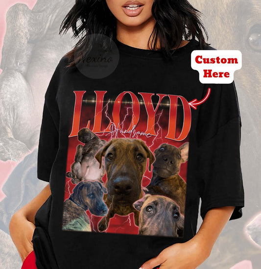 Vintage Custom Dog Shirt, Retro Collage Personalized Pet Shirt, 90's Custom Photo Vintage Graphic Tees, Insert Pet Design Personalized Gift