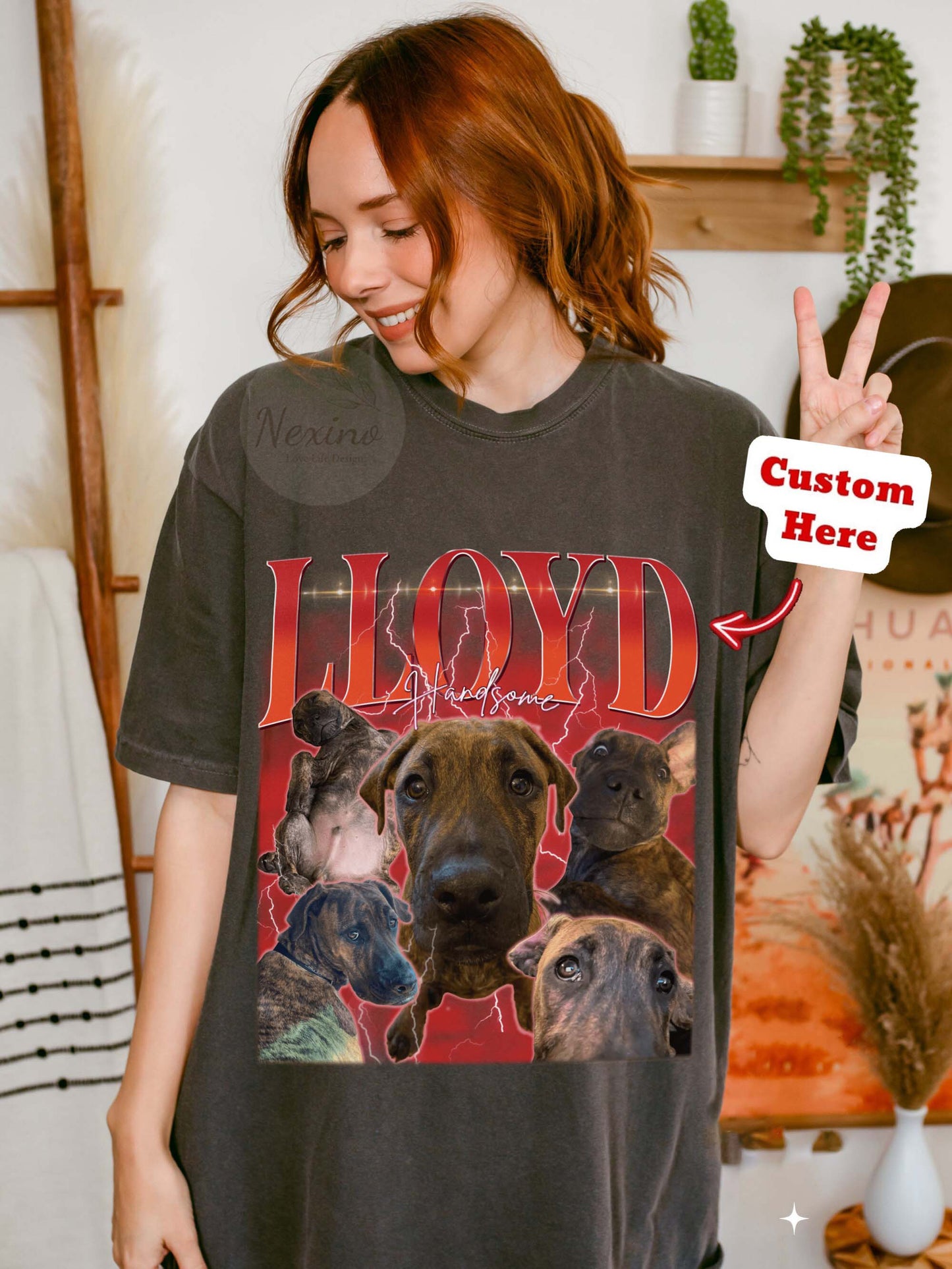 Vintage Custom Dog Shirt, Retro Collage Personalized Pet Shirt, 90's Custom Photo Vintage Graphic Tees, Insert Pet Design Personalized Gift