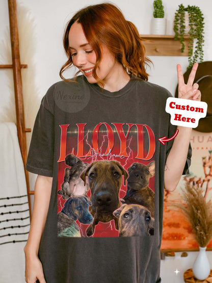 Vintage Custom Dog Shirt, Retro Collage Personalized Pet Shirt, 90's Custom Photo Vintage Graphic Tees, Insert Pet Design Personalized Gift