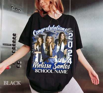 Custom Graduation Shirt, Custom Photo Graduate Shirt, Family Graduation 2024 Shirt, Senior T-Shirt, Class of 2024 Shirt, Graduation Party