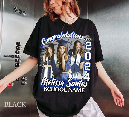 Custom Graduation Shirt, Custom Photo Graduate Shirt, Family Graduation 2024 Shirt, Senior T-Shirt, Class of 2024 Shirt, Graduation Party