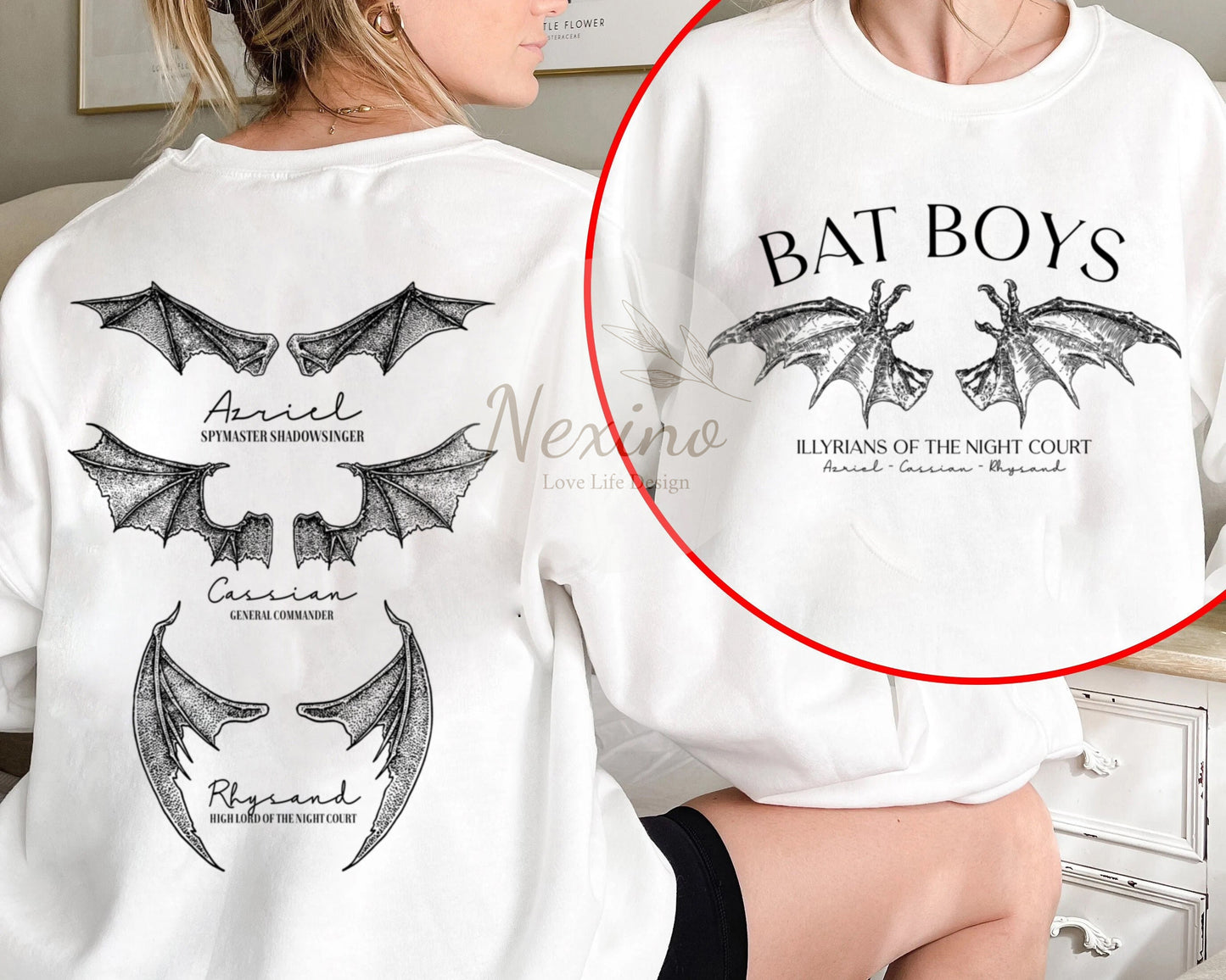 The Bat Boys Double-Sided Shirt, Retro Bat Boys Crew Shirt, Vintage Acotar Shirt, Bookish Shirt, The Bat Boys Fan Club, Gift for him