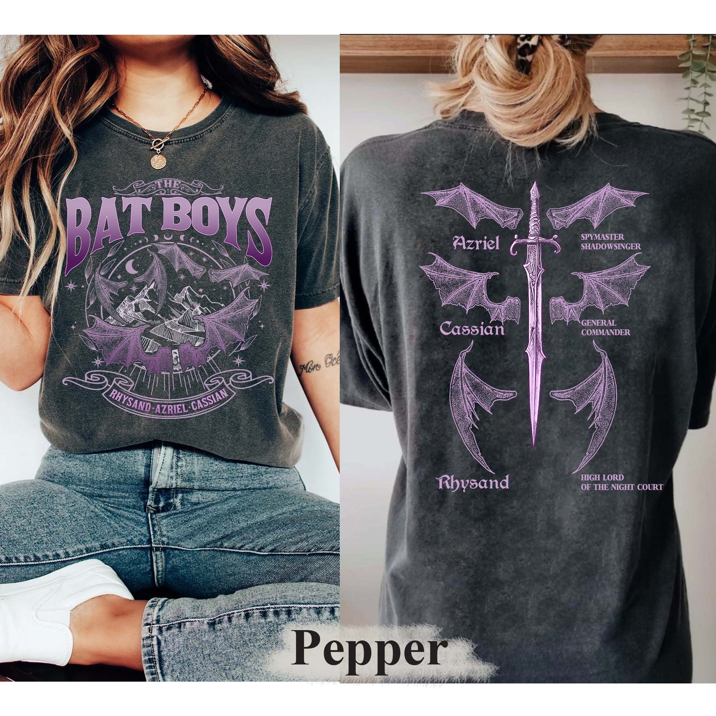 The Bat Boys Comfort Colors Shirt, ACOTAR Merch, Night Court Illyrians Tee, A Court of Thorns and Roses, Rhysand Cassian Azriel Apparel