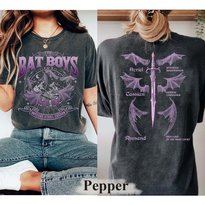 The Bat Boys Comfort Colors Shirt, ACOTAR Merch, Night Court Illyrians Tee, A Court of Thorns and Roses, Rhysand Cassian Azriel Apparel