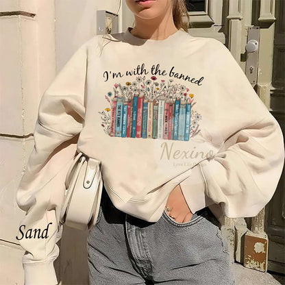 I'm With The Banned, Banned Books Shirt, Banned Books Graphic T-Shirt, Reading Shirt, Librarian Shirt, Bookish Shirt, Gift for Book Lover