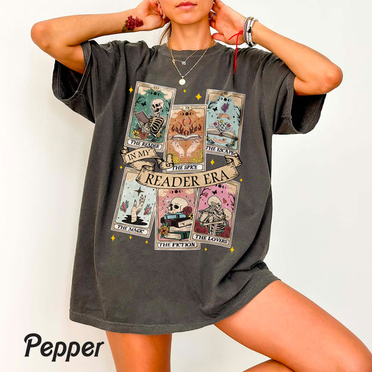Vintage The Reader Tarot Card Shirt, Skeleton Reading Shirt, Unisex Tarot Card Shirt, Book Lover Gift, Bookish Gift,Tarot Lover Gift