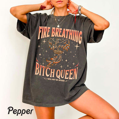 Fireheart Queen Aelin Comfort Colors Shirt, Throne Of Glass Fan T Shirt, Kingsflame The Thirteen,She Will Not Be Afraid, Book Lover Tog Gift