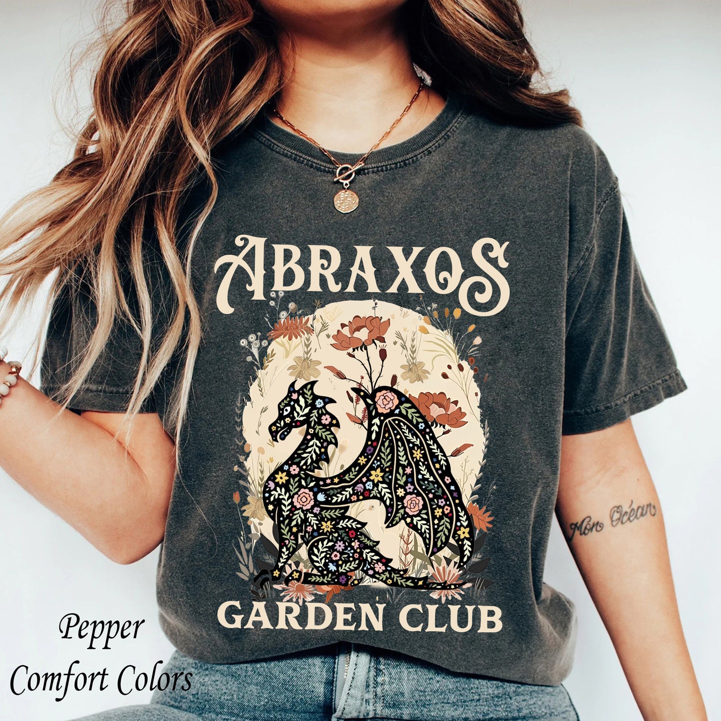 Abraxos Flower Garden Club Comfort Colors Shirt, Throne Of Glass Flower Shirt, Throne Of Glass Shirt, Fantasy Book Lover Shirt, Bookish Gift