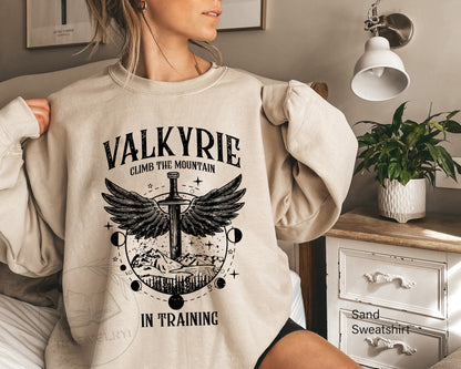 The Night Court Comfort Shirt, Valkyrie in Training Shirt Sweatshirt, Nesta Archeron Gwyn Emerie Cassian Azriel Illyrian Training Camp Velaris TOG Sarah J Maas Shirt
