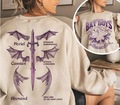 The Bat Boys Comfort Colors Shirt, ACOTAR Merch, Night Court Illyrians Tee, A Court of Thorns and Roses, Rhysand Cassian Azriel Apparel